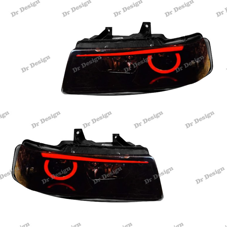 چراغ جلو اسپرت سمند طرح انگری قرمز داخل مشکی