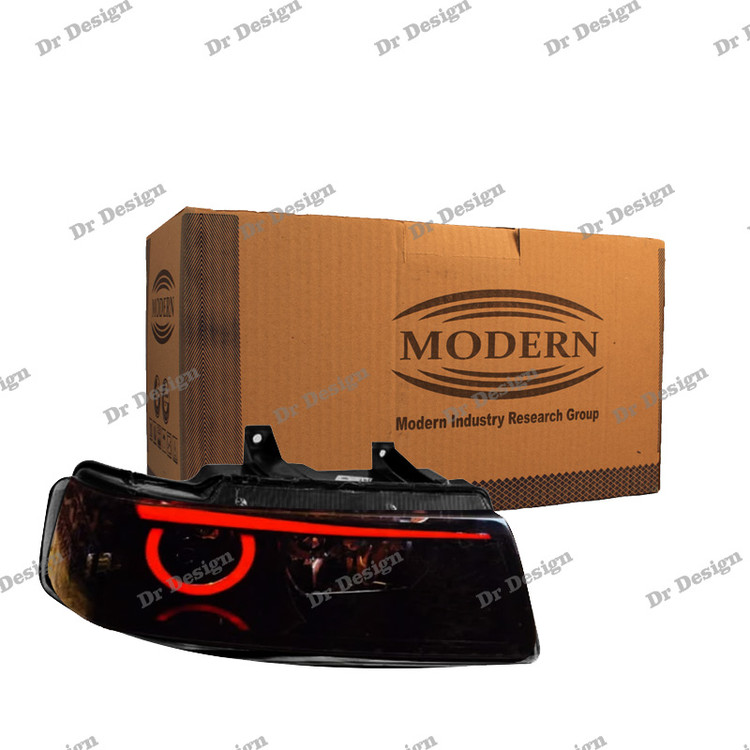 چراغ جلو اسپرت سمند مدرن طرح انگری قرمز داخل مشکی