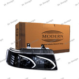 چراغ جلو اسپرت سمند مدرن طرح بنز سفید داخل مشکی