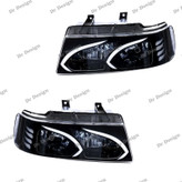 چراغ جلو اسپرت سمند طرح بنز سفید داخل مشکی