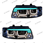 چراغ جلو اسپرت سمند طرح دمنون آبی یخی