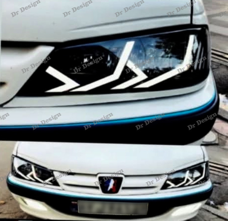 چراغ جلو اسپرت طرح لامبورگینی سفید پژو پارس سفید