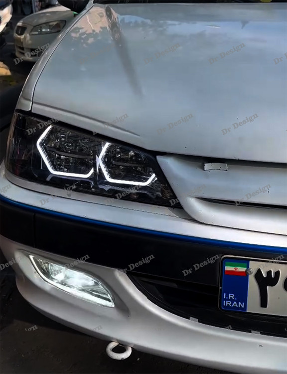 چراغ جلو اسپرت پارس طرح بی ام و دو حالته داخل مشکی