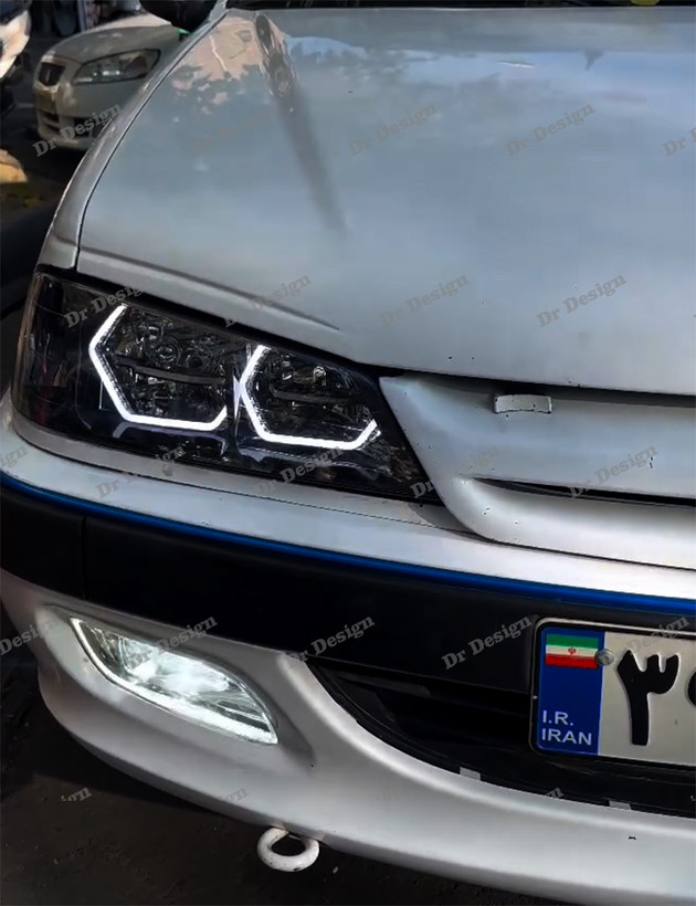 چراغ جلو اسپرت پارس طرح بی ام و دو حالته داخل مشکی