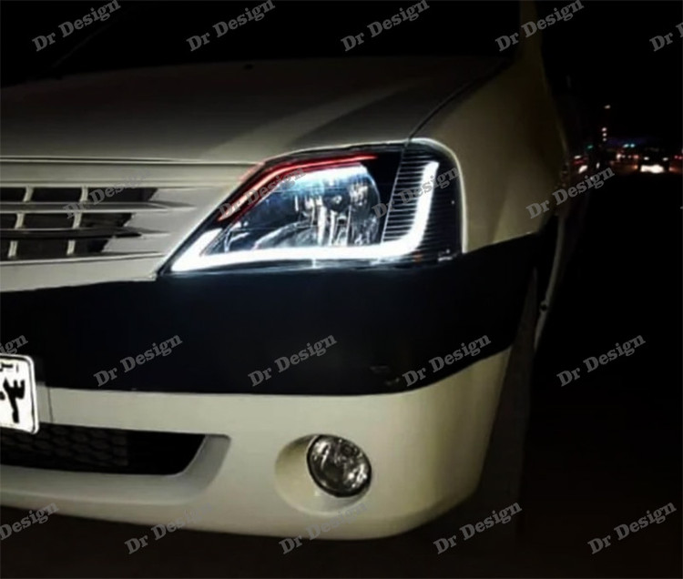 چراغ جلو اسپرت ال 90 طرح آکورد سفید نارنجی