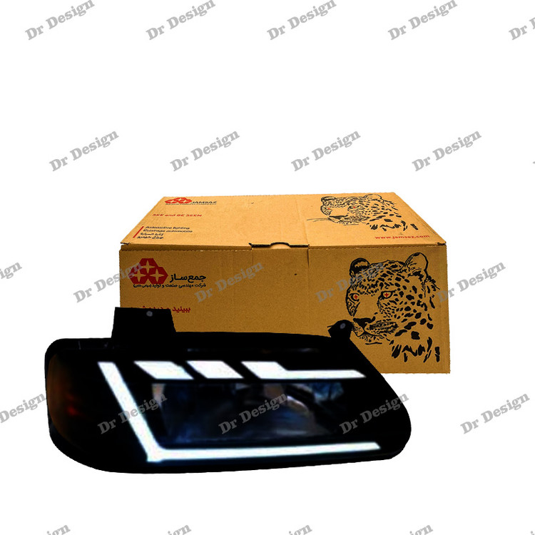 چراغ جلو اسپرت پراید جمع ساز طرح آئودی سفید