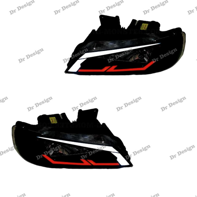 چراغ جلو اسپرت پژو پارس طرح وانتد سفید قرمز