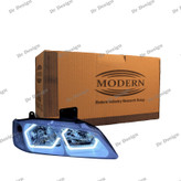 چراغ جلو اسپرت پژو پارس مدرن طرح بی ام و داخل سفید