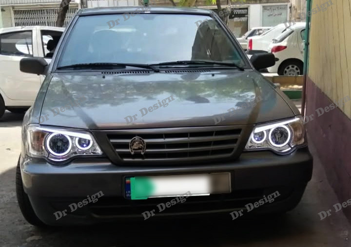 چراغ جلو اسپرت پراید 111 و 132 طرح انگری سفید