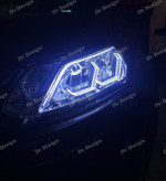 چراغ جلو اسپرت کوییک و ساینا طرح هگزا سفید داخل مشکی