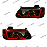 چراغ جلو اسپرت پراید طرح M قرمز