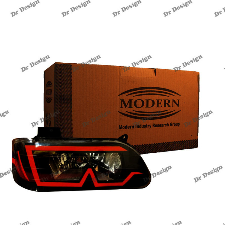 چراغ جلو اسپرت پراید مدرن طرح M قرمز