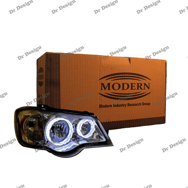 چراغ جلو اسپرت پراید 111 و 132 مدرن طرح حلقه کریستالی سفید