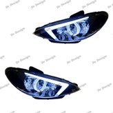 چراغ جلو اسپرت 206 طرح NX سفید