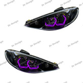 چراغ جلو اسپرت پژو 206 طرح آی 8 بنفش داخل مشکی
