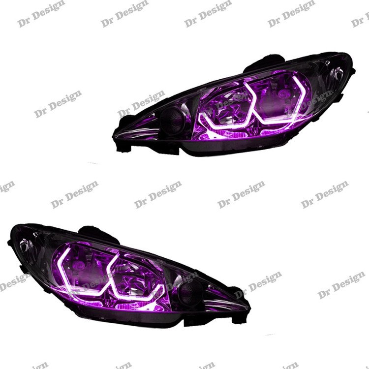 چراغ جلو اسپرت پژو 206 طرح آی 8 صورتی