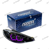 چراغ جلو اسپرت پژو 206 کروز طرح آی 8 بنفش داخل مشکی