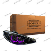 چراغ جلو اسپرت پژو 206 مدرن طرح آی 8 بنفش داخل مشکی