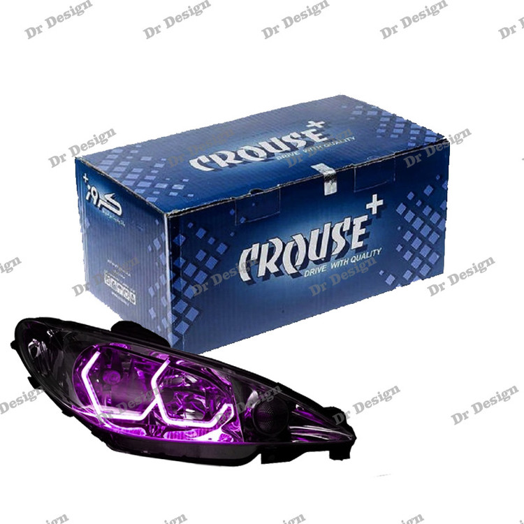 چراغ جلو اسپرت پژو 206 کروز طرح آی 8 صورتی