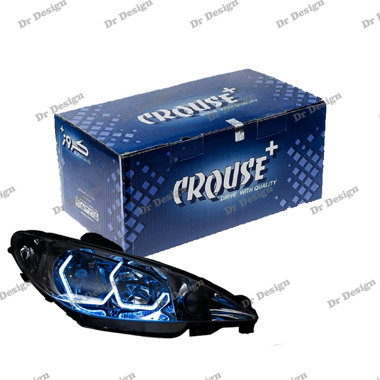 چراغ جلو اسپرت پژو 206 کروز طرح آی 8 آبی یخی