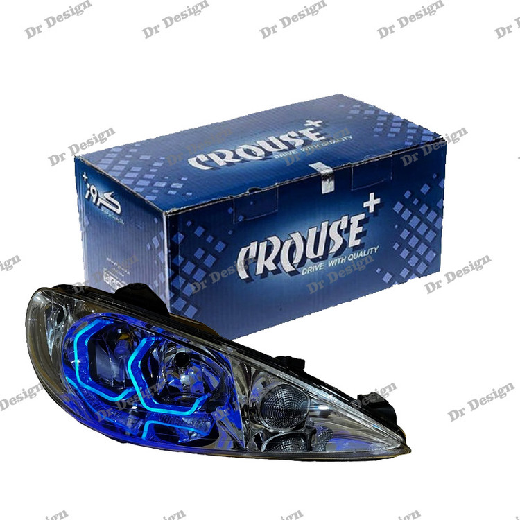 چراغ جلو اسپرت پژو 206 کروز طرح آی 8 آبی