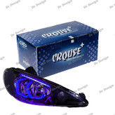 چراغ جلو اسپرت 206 کروز طرح هگزا سه بعدی بنفش دو حالته داخل مشکی