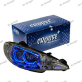 چراغ جلو اسپرت 206 کروز طرح هگزا سه بعدی آبی دو حالته