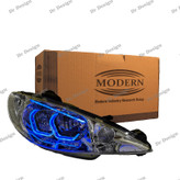 چراغ جلو اسپرت 206 مدرن طرح هگزا سه بعدی آبی دو حالته