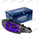 چراغ جلو اسپرت 206 کروز طرح هگزا سه بعدی بنفش دو حالته