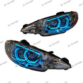 چراغ جلو اسپرت 206 مدرن طرح هگزا سه بعدی آبی یخی دو حالته