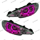 چراغ جلو اسپرت 206 مدرن طرح هگزا سه بعدی صورتی دو حالته