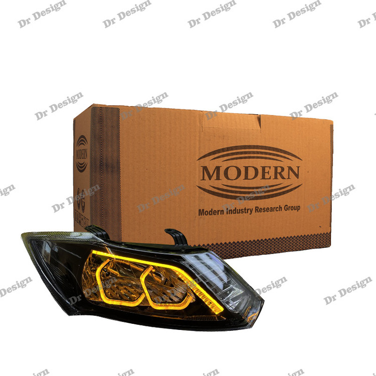 چراغ جلو اسپرت ساینا و کوئیک مدرن طرح انگری انبه ای