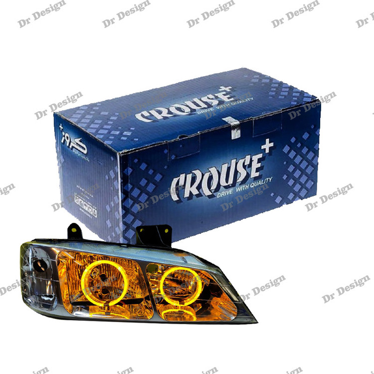 چراغ جلو اسپرت پارس کروز طرح حلقه سه بعدی انبه ای داخل مشکی