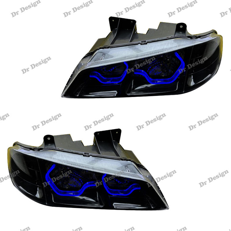 چراغ جلو اسپرت پارس طرح Bmw آبی داخل مشکی