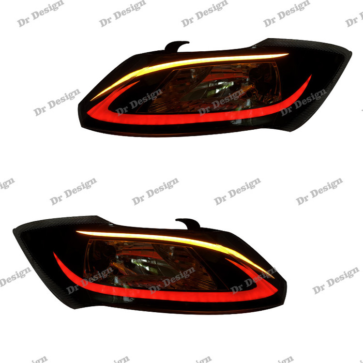 چراغ جلو اسپرت ساینا و کوییک طرح لکسوس قرمز