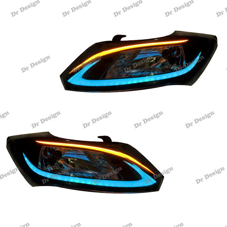 چراغ جلو اسپرت ساینا و کوییک طرح لکسوس آبی یخی