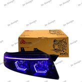 چراغ جلو اسپرت سمند سورن جمع ساز طرح هگزا بنفش داخل مشکی