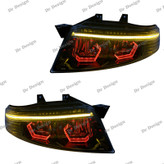 چراغ جلو اسپرت سمند سورن طرح هگزا قرمز داخل مشکی