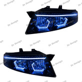 چراغ جلو اسپرت سمند سورن طرح هگزا سفید داخل مشکی