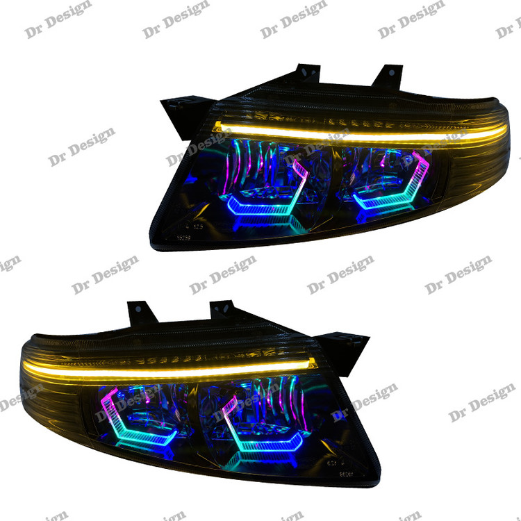 چراغ جلو اسپرت سمند سورن طرح هگزا فولکالر داخل مشکی