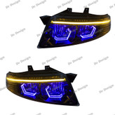 چراغ جلو اسپرت سمند سورن طرح هگزا بنفش داخل مشکی