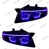 چراغ جلو اسپرت سمند سورن طرح هگزا بنفش داخل مشکی