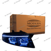 چراغ جلو اسپرت سمند سورن مدرن طرح هگزا سفید داخل مشکی