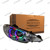 چراغ جلو اسپرت 206 مدرن طرح هگزا سه بعدی فولکالر دو حالته داخل مشکی