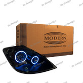 چراغ جلو اسپرت تیبا مدرن مدل حلقه نعون آبی یخی