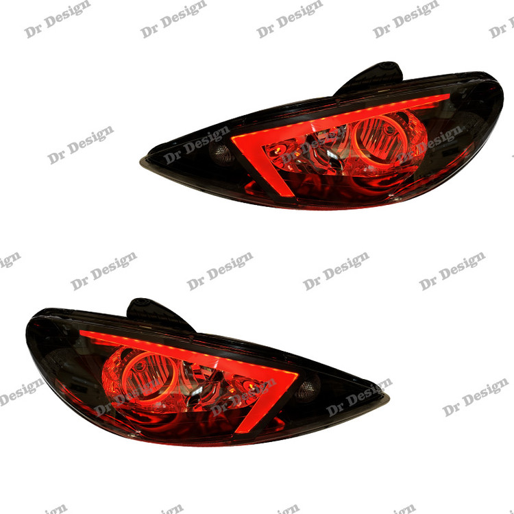 چراغ جلو اسپرت 206 طرح NX قرمز