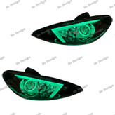 چراغ جلو اسپرت 206 طرح NX سبز