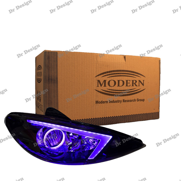 چراغ جلو اسپرت 206 مدرن طرح NX بنفش