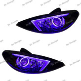 چراغ جلو اسپرت 206 طرح NX بنفش