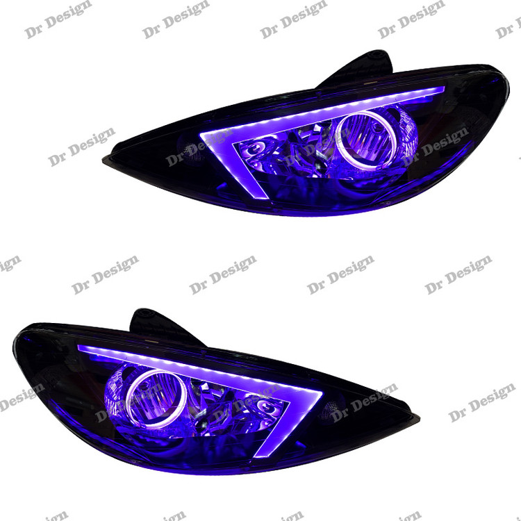 چراغ جلو اسپرت 206 طرح NX بنفش